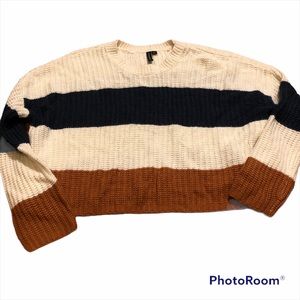 Moon & Madison crop striped sweater size small